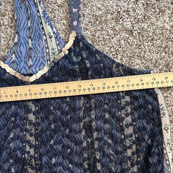 Like New! Free People Elegant Black and Purple Cami Top in Size L - Picture 8 of 11